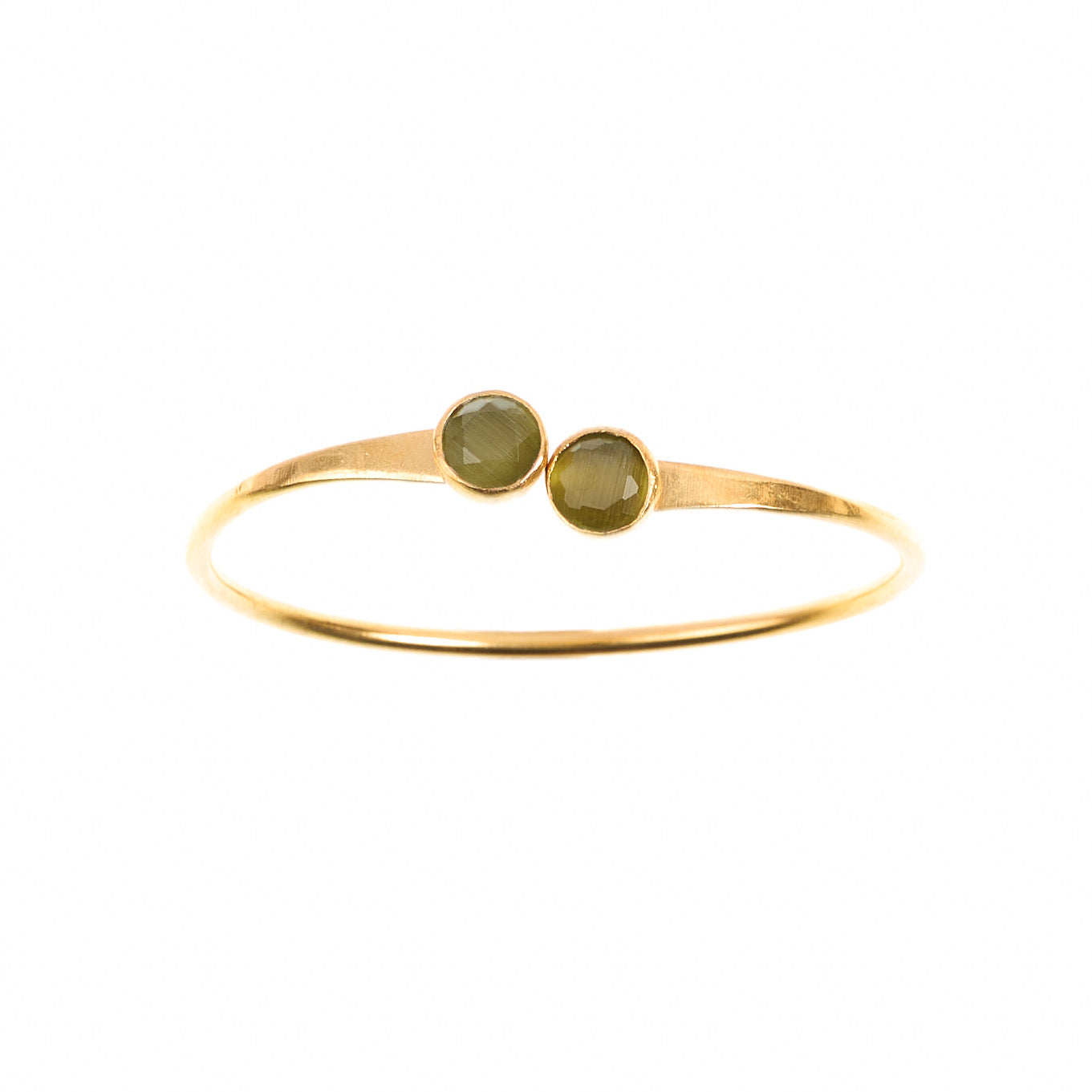 MANALI DESIGN-GERALDINE BREMER WEILL-BRACELET-VERT PÉRIDOT-LAITON PLAQUÉ OR-OEIL DE CHAT-KAMILA
