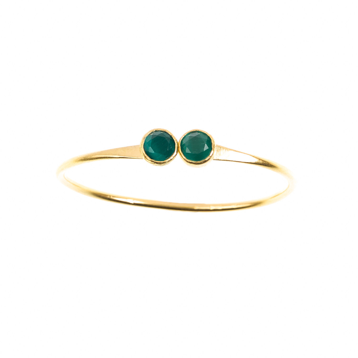 MANALI DESIGN-GERALDINE BREMER WEILL-BRACELET-VERT ÉMERAUDE-LAITON PLAQUÉ OR-OEIL DE CHAT-KAMILA