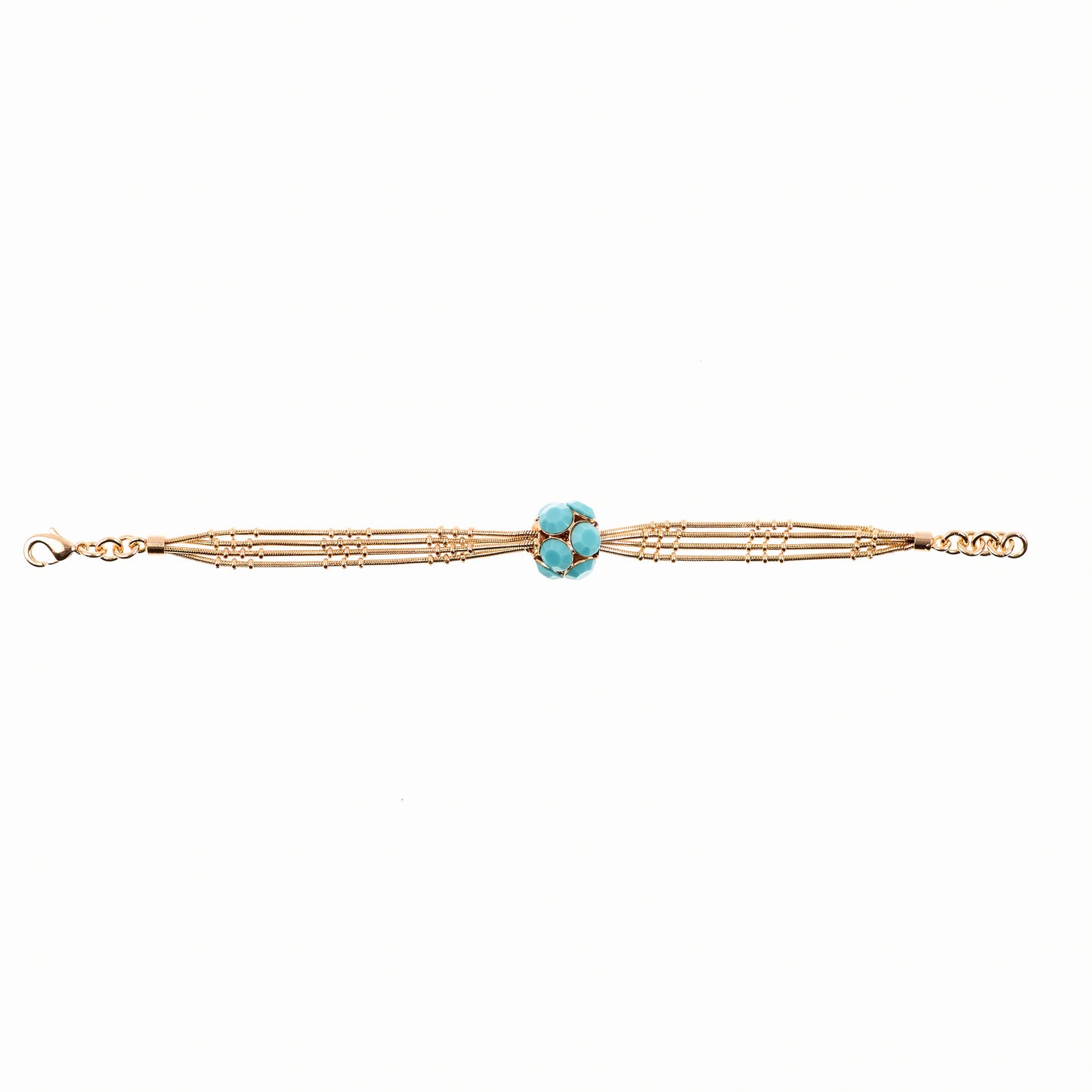 MANALI DESIGN-GERALDINE BREMER WEILL-BRACELET-TURQUOISE-LAITON PLAQUÉ OR-CUIVRE-5% OR-BIBIANE