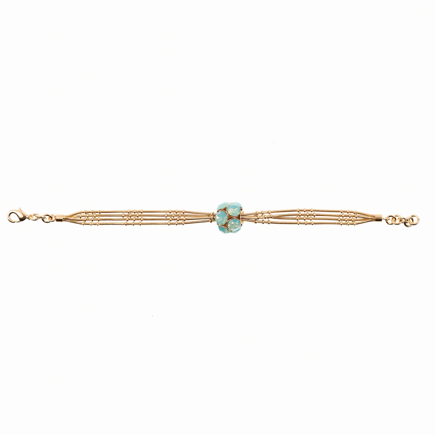 MANALI DESIGN-GERALDINE BREMER WEILL-BRACELET-BLEU LAGON-LAITON PLAQUÉ OR-CUIVRE-5% OR-BIBIANE