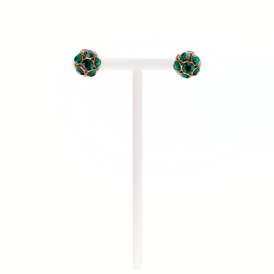 MANALI DESIGN-GÉRALDINE BREMER WEILL-BOUCLES D'OREILLE-PERCÉES-LAITON PLAQUÉ OR-CUIVRE-5% OR-VERT-BIRDY