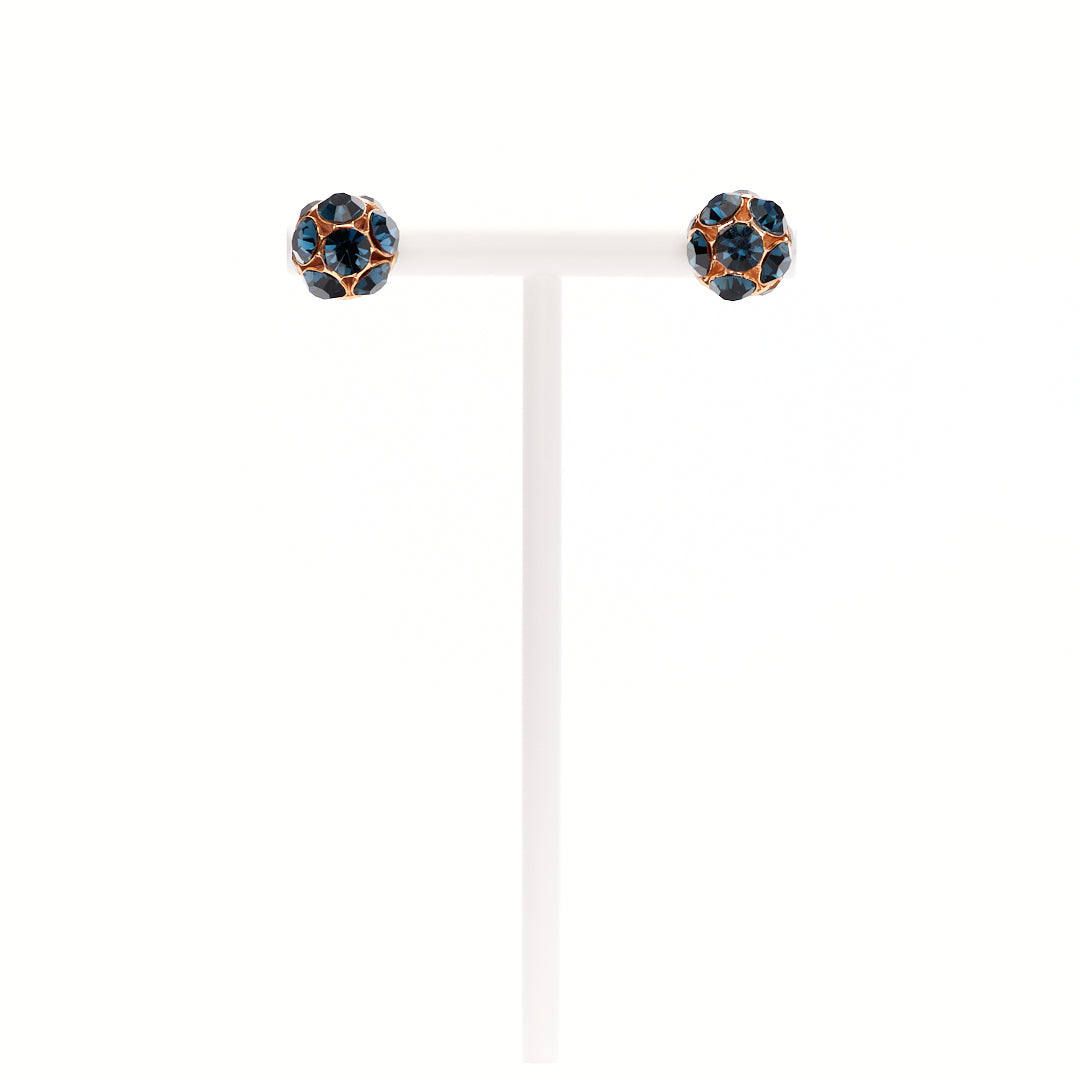 MANALI DESIGN-GÉRALDINE BREMER WEILL-BOUCLES D'OREILLE-PERCÉES-LAITON PLAQUÉ OR-CUIVRE-5% OR-BLEU MARINE-BIRDY