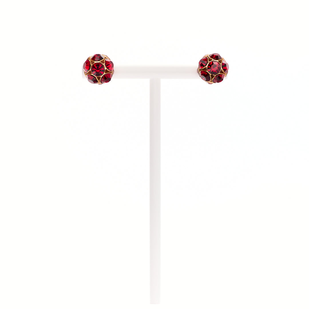 MANALI DESIGN-GÉRALDINE BREMER WEILL-BOUCLES D'OREILLE-PERCÉES-LAITON PLAQUÉ OR-CUIVRE-5% OR-ROUGE RUBIS-BIRDY