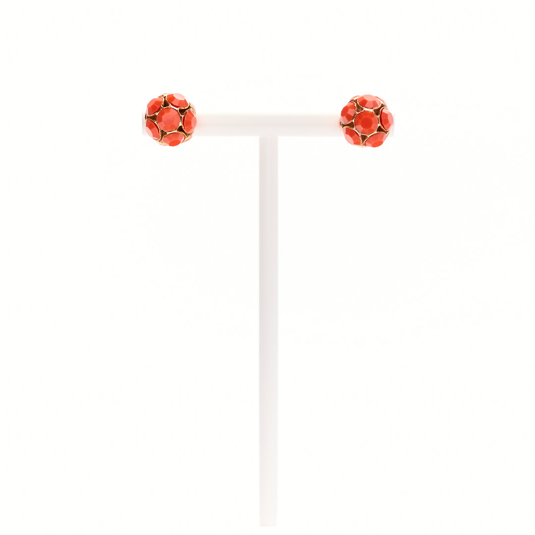 MANALI DESIGN-GÉRALDINE BREMER WEILL-BOUCLES D'OREILLE-PERCÉES-LAITON PLAQUÉ OR-CUIVRE-5% OR-ORANGE-BIRDY