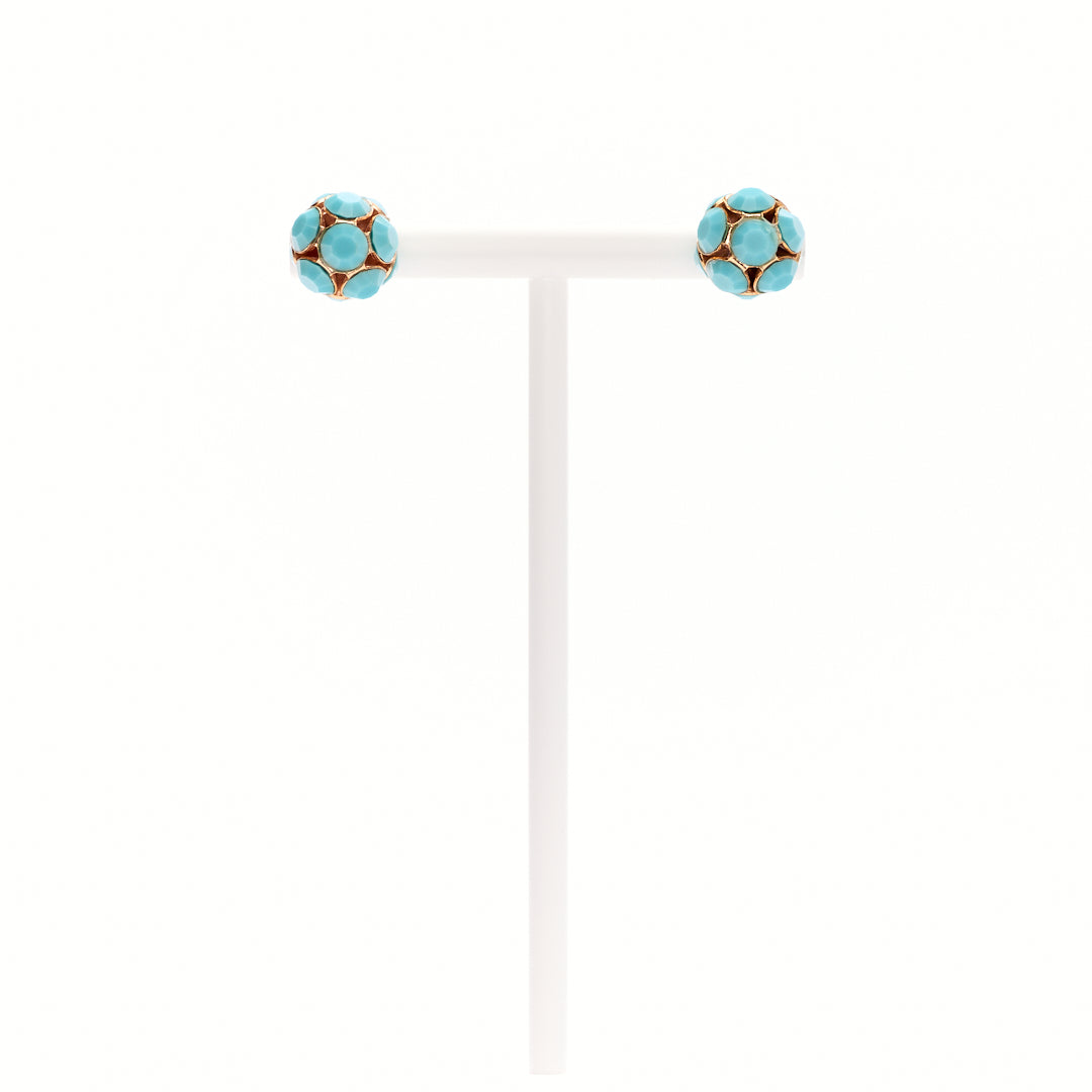 MANALI DESIGN-GÉRALDINE BREMER WEILL-BOUCLES D'OREILLE-PERCÉES-LAITON PLAQUÉ OR-CUIVRE-5% OR-TURQUOISE-BIRDY