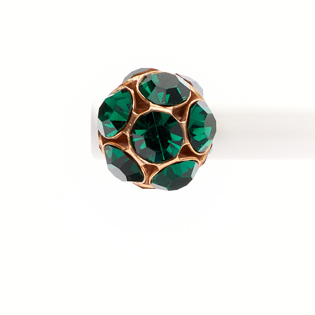 MANALI DESIGN-GERALDINE BREMER WEILL-BRACELET-VERT-LAITON PLAQUÉ OR-CUIVRE-5% OR-STRASS SWAROVSKI-BICKY