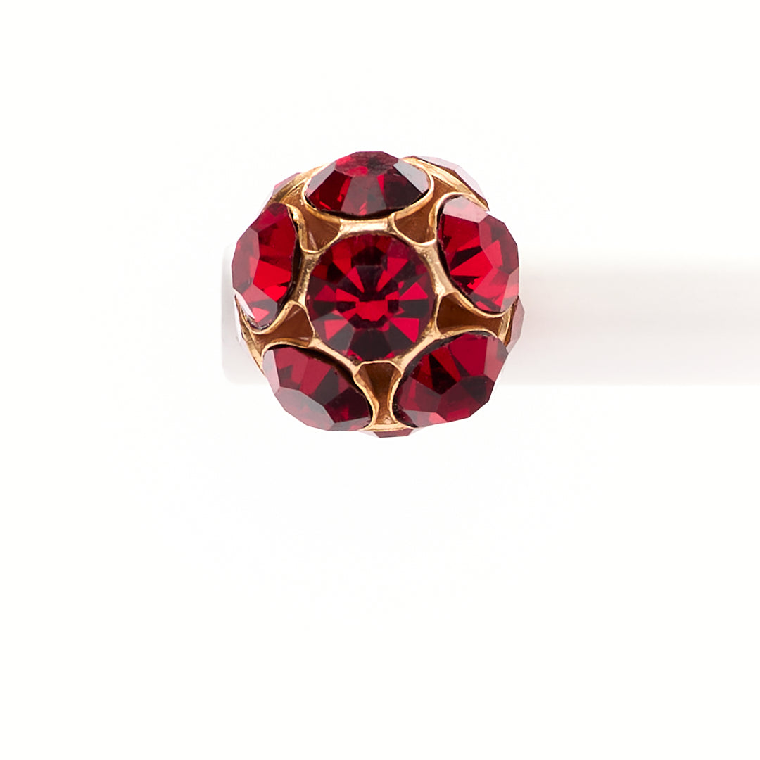 MANALI DESIGN-GERALDINE BREMER WEILL-BRACELET-ROUGE RUBIS-LAITON PLAQUÉ OR-CUIVRE-5% OR-STRASS SWAROVSKI-BICKY