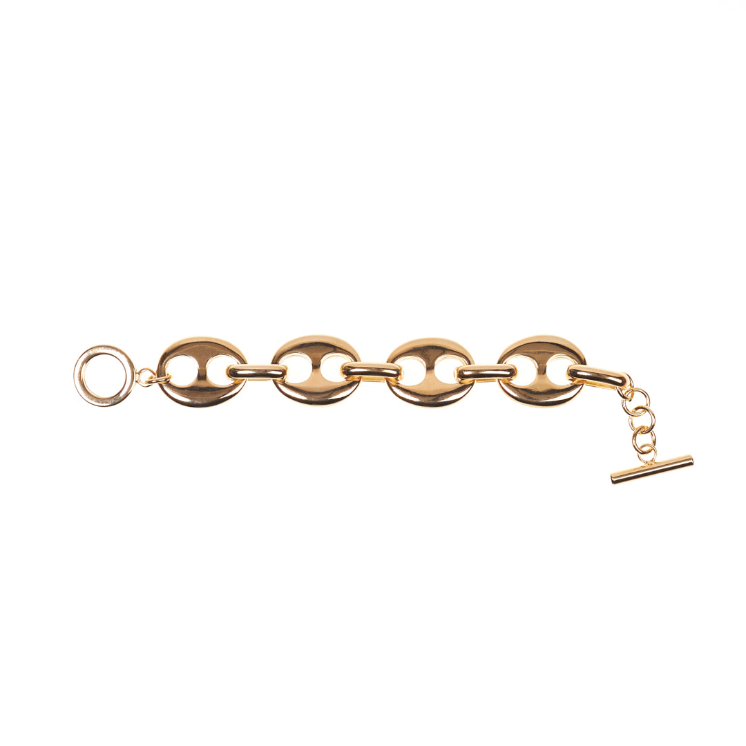 MANALI DESIGN-GERALDINE BREMER WEILL-BRACELET-CHAÎNE PLAQUÉ OR FIN-GRAINE DE CAFÉ-ANTARA