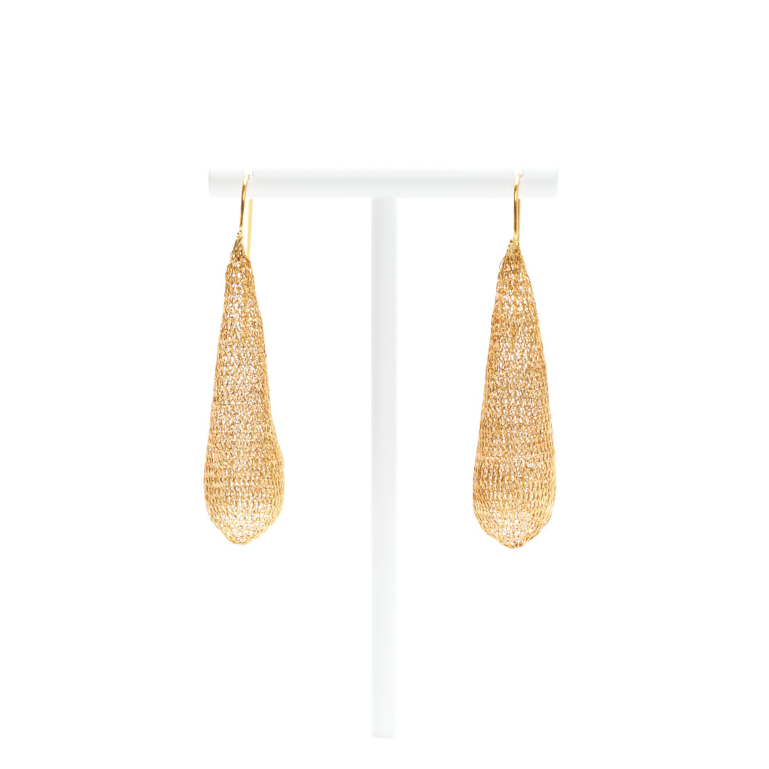 MANALI DESIGN-GERALDINE BREMER WEILL-BOUCLE D’OREILLE-PERCÉES-PENDANTES-OR-LAITON TISSÉ-PLAQUÉ OR-TIGE HYPOALLERGÉNIQUE-MIAMARIA