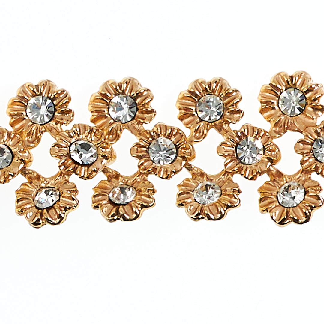 MANALI DESIGN-GERALDINE BREMER WEILL-BRACELET-MARGUERITE-STRASS SWAROVSKI-CHAÎNE PLAQUÉ OR-BETTY