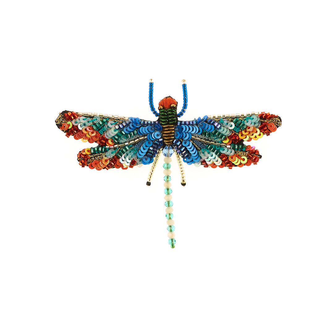 MANALI DESIGN-GERALDINE BREMER WEILL-BROCHE-BRODÉES-FAIT MAIN-PERLES-MULTICOLORE-LIBELLULE-TYLANE