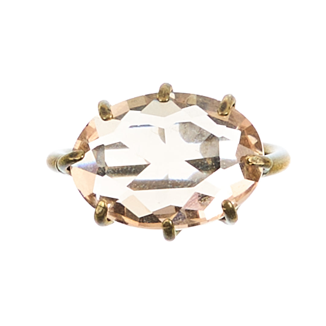 MANALI DESIGN-GERALDINE BREMER WEILL-BAGUE-AJUSTABLE-CRYSTAL DE BOHEME-PLAQUÉ OR FIN-LAITON-CRYSTAL