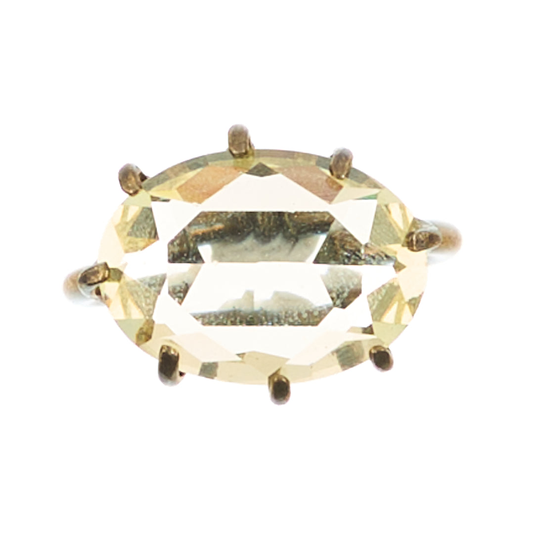 MANALI DESIGN-GERALDINE BREMER WEILL-BAGUE-AJUSTABLE-CRYSTAL DE BOHEME-PLAQUÉ OR FIN-LAITON-CRYSTAL