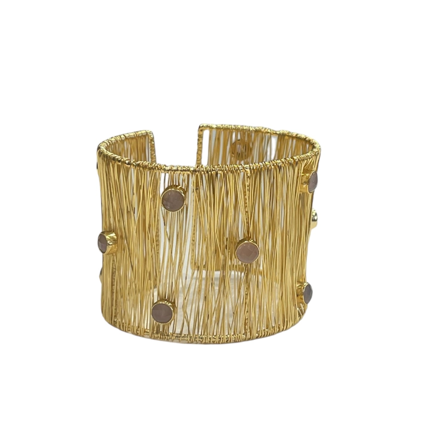 MANALI DESIGN-GERALDINE BREMER WEILL-BRACELET-MANCHETTE-NUDE-LAITON PLAQUÉ OR-OEIL DE CHAT-MALO