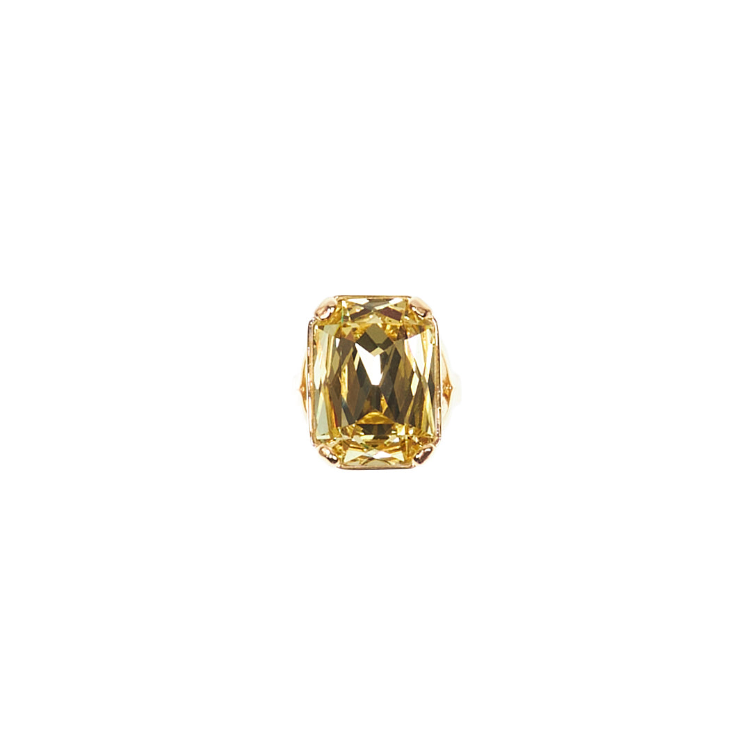 MANALI DESIGN-GERALDINE BREMER WEILL-BAGUE-AJUSTABLE-JAUNE-CRISTAUX SWAROVSKI-PLAQUÉ OR FIN-ANAHITA
