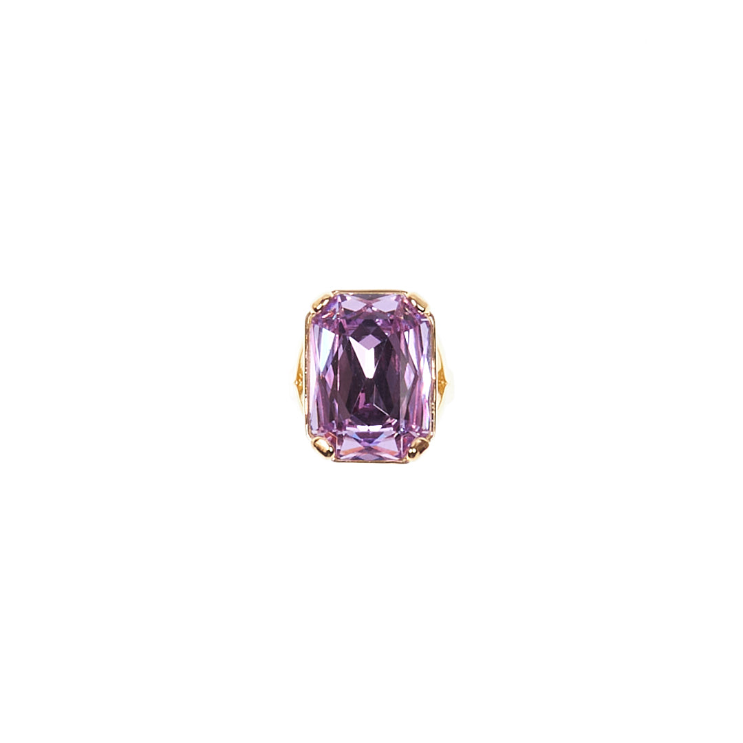 MANALI DESIGN-GERALDINE BREMER WEILL-BAGUE-AJUSTABLE-LILAS-CRISTAUX SWAROVSKI-PLAQUÉ OR FIN-ANAHITA