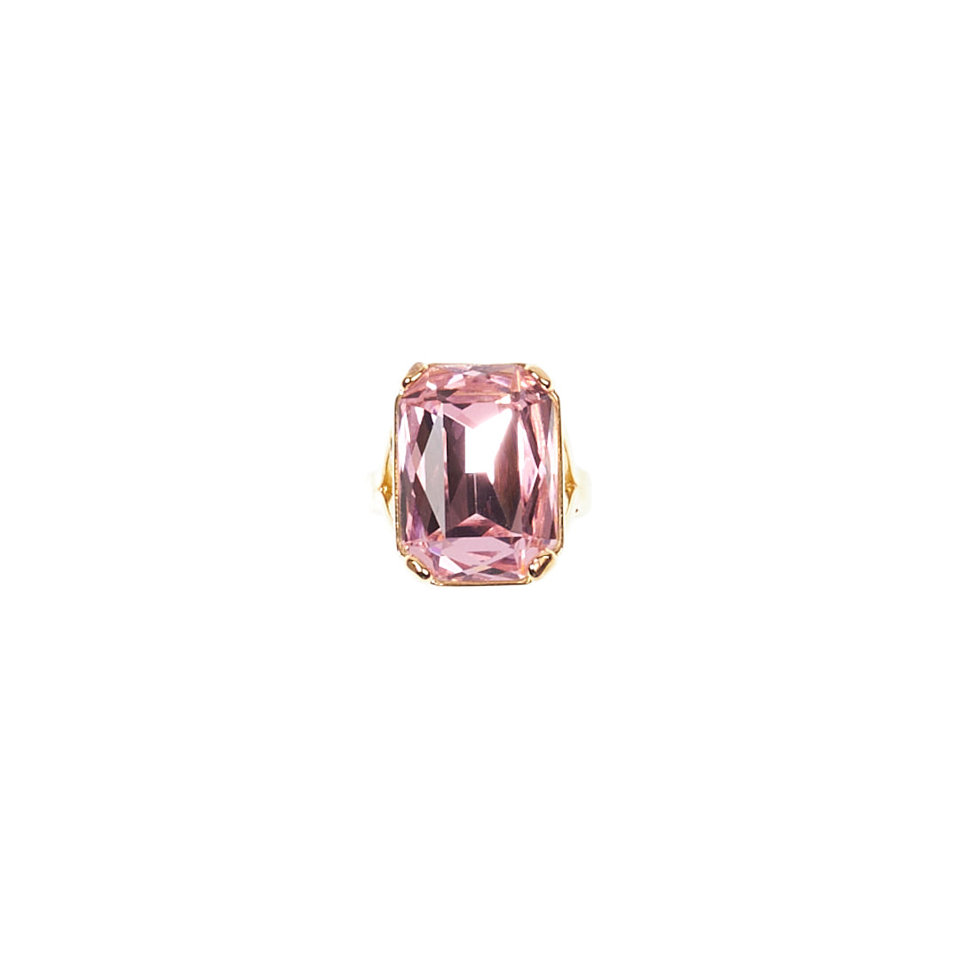 MANALI DESIGN-GERALDINE BREMER WEILL-BAGUE-AJUSTABLE-ROSE-CRISTAUX SWAROVSKI-PLAQUÉ OR FIN-ANAHITA