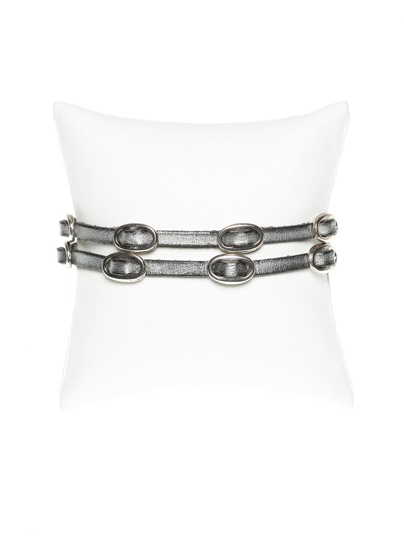 GERALDINE BREMER-WEILL - MANALI DESIGN - AUTRES -BRACELET - CUIR - ROCK - UNISEXE - PLAQUÉ ARGENT - ARGENT