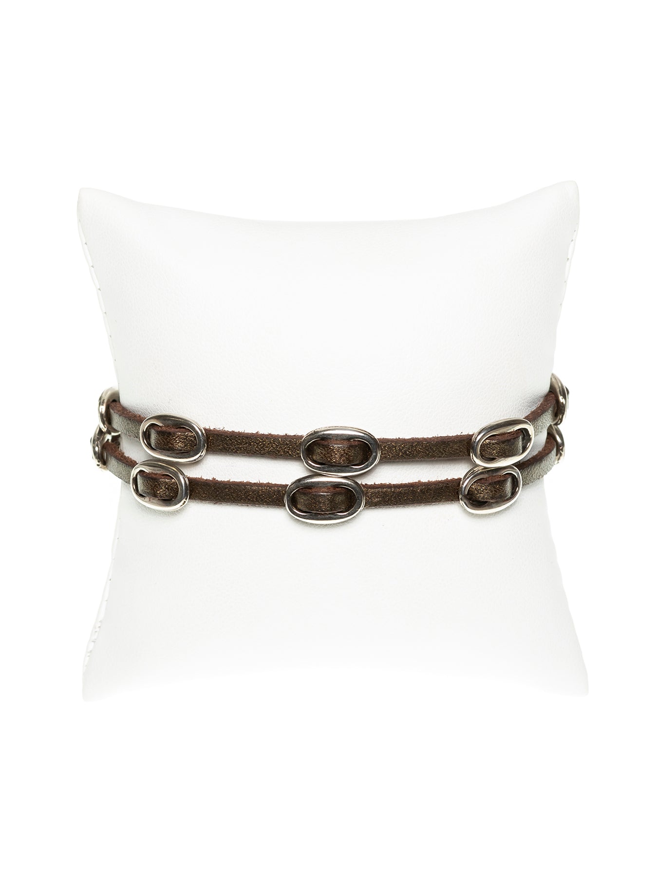 GERALDINE BREMER-WEILL - MANALI DESIGN - AUTRES - BRACELET - CUIR - ROCK - UNISEXE - PLAQUÉ ARGENT - CHOCOLAT
