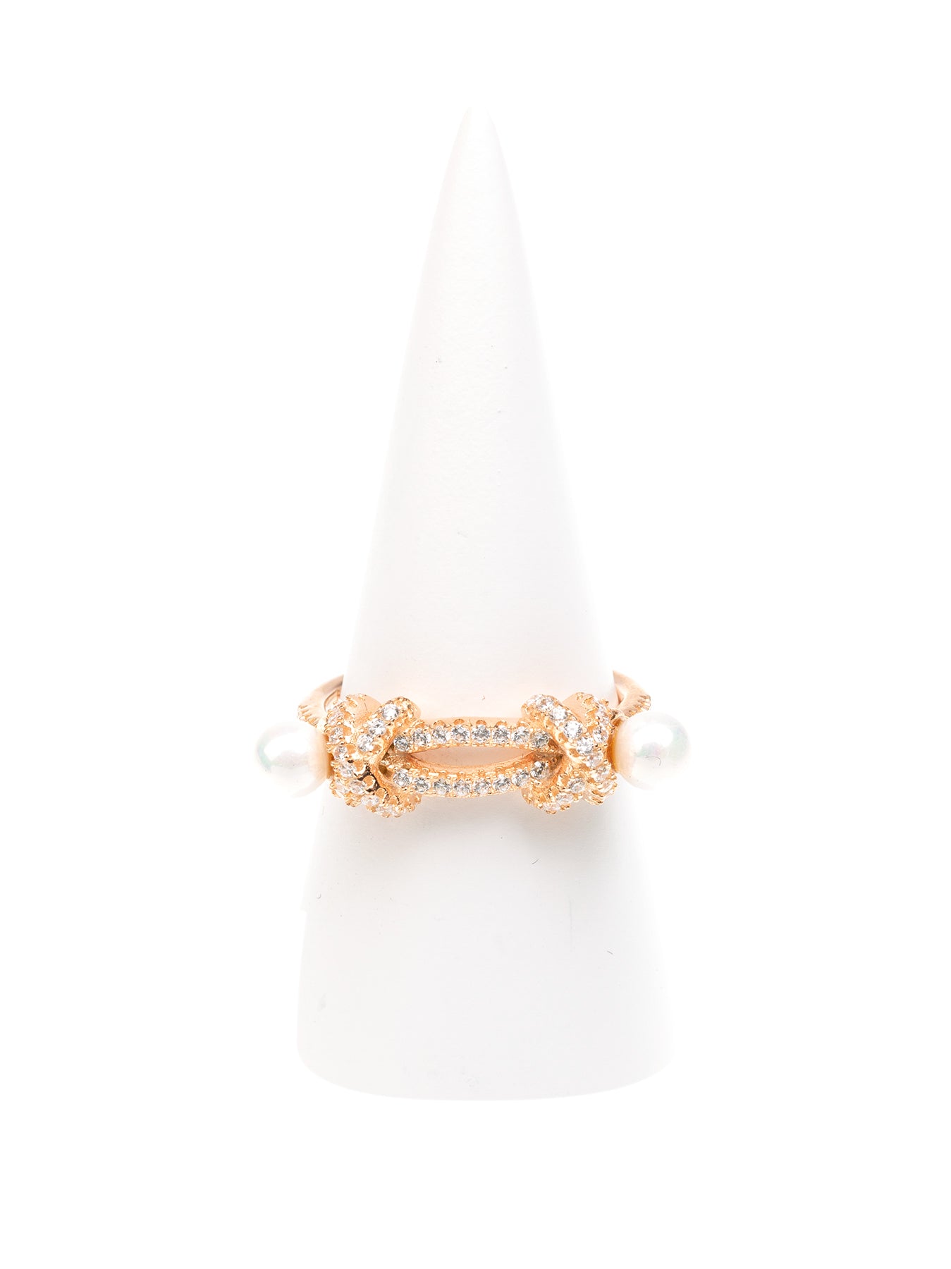 GERALDINE BREMER-WEILL - MANALI DESIGN - BAGUE - NON AJUSTABLE - PERLE - STRASS SWAROVSKI - PLAQUÉ OR FIN