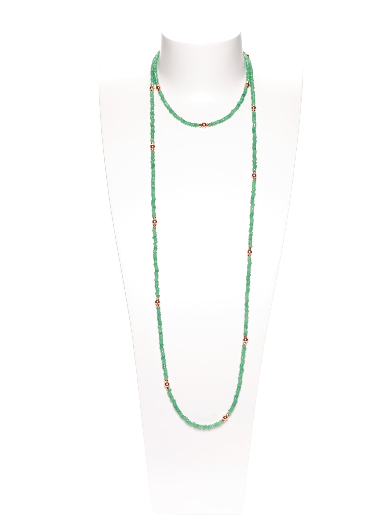 GERALDINE BREMER- WEILL - MANALI DESIGN - COLLIER SAUTOIR - PIERRES SEMI-PRÉCIEUSES - JADE - HEMATITE - VERT CLAIR