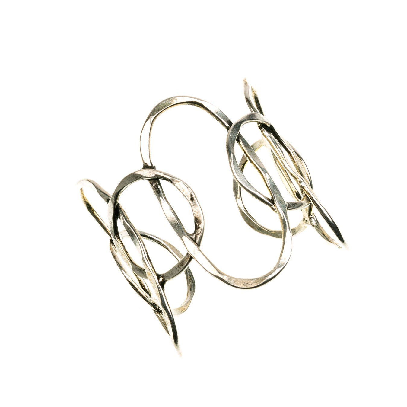 GERALDINE BREMER-WEILL - MANALI DESIGN - BRACELET - MANCHETTE - OVALS ENTRELACES - LAITON DORÉ - ARGENT