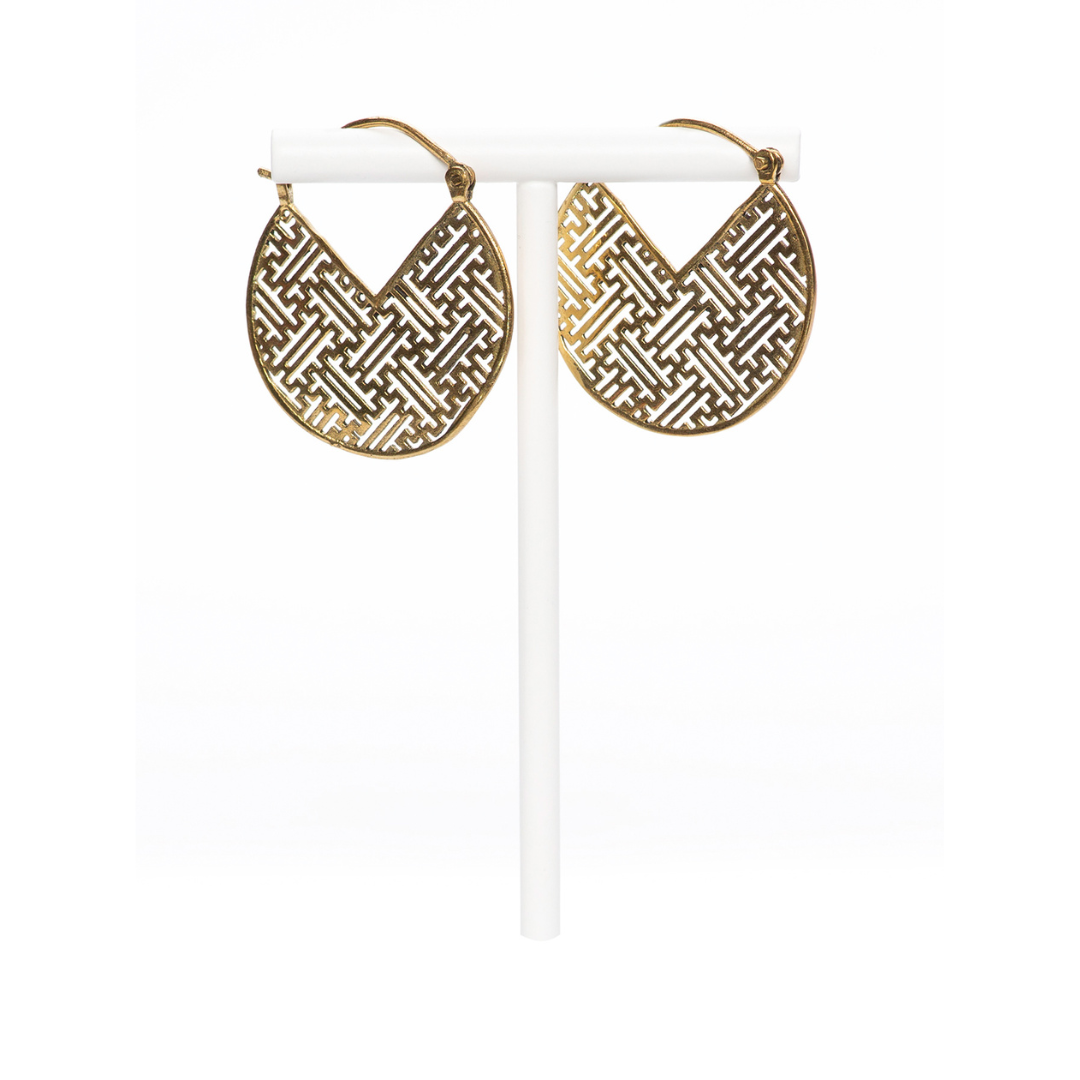 MANALI DESIGN-GERALDINE BREMER WEILL-BOUCLES D’OREILLE-PENDANTE-CRÉOLE-LAITON DORÉ-OR-TIGE HYPOALLERGÉNIQUE-MILDA