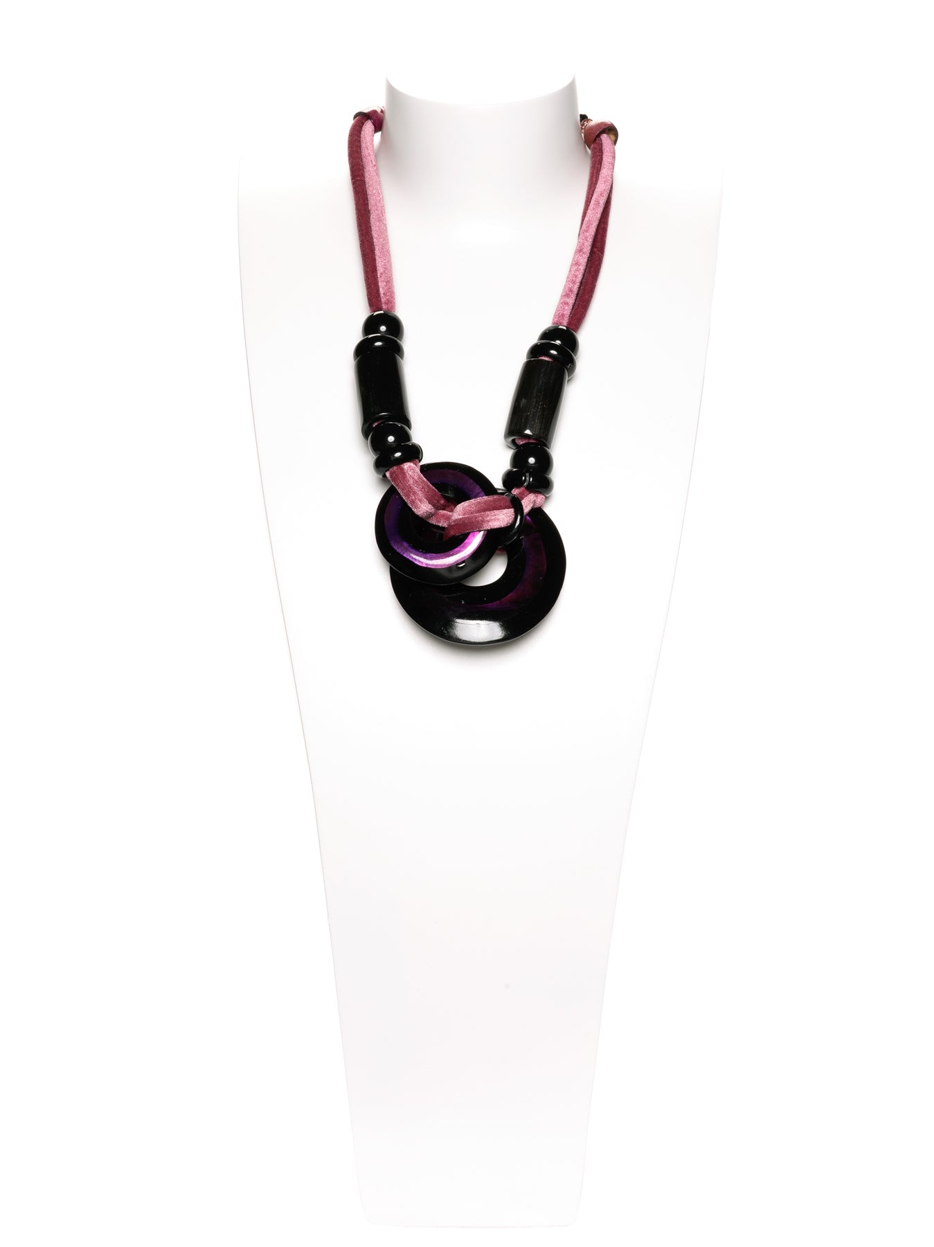 GERALDINE BREMER-WEILL - MANALI DESIGN - COLLIER - MI-LONG - VELOURS - CORNE - RÉSINE