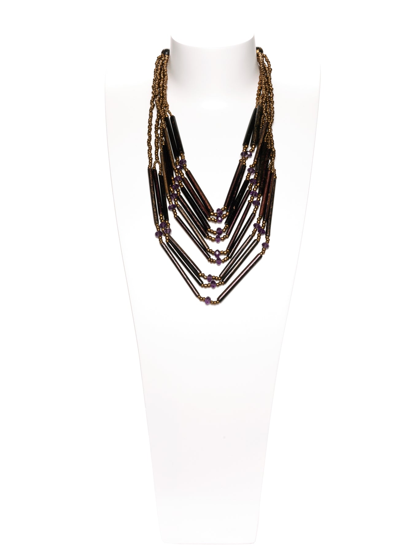 GERALDINE BREMER-WEILL - MANALI DESIGN - COLLIER - MI-LONG - ETHNIQUE - CRISTAL - BOIS