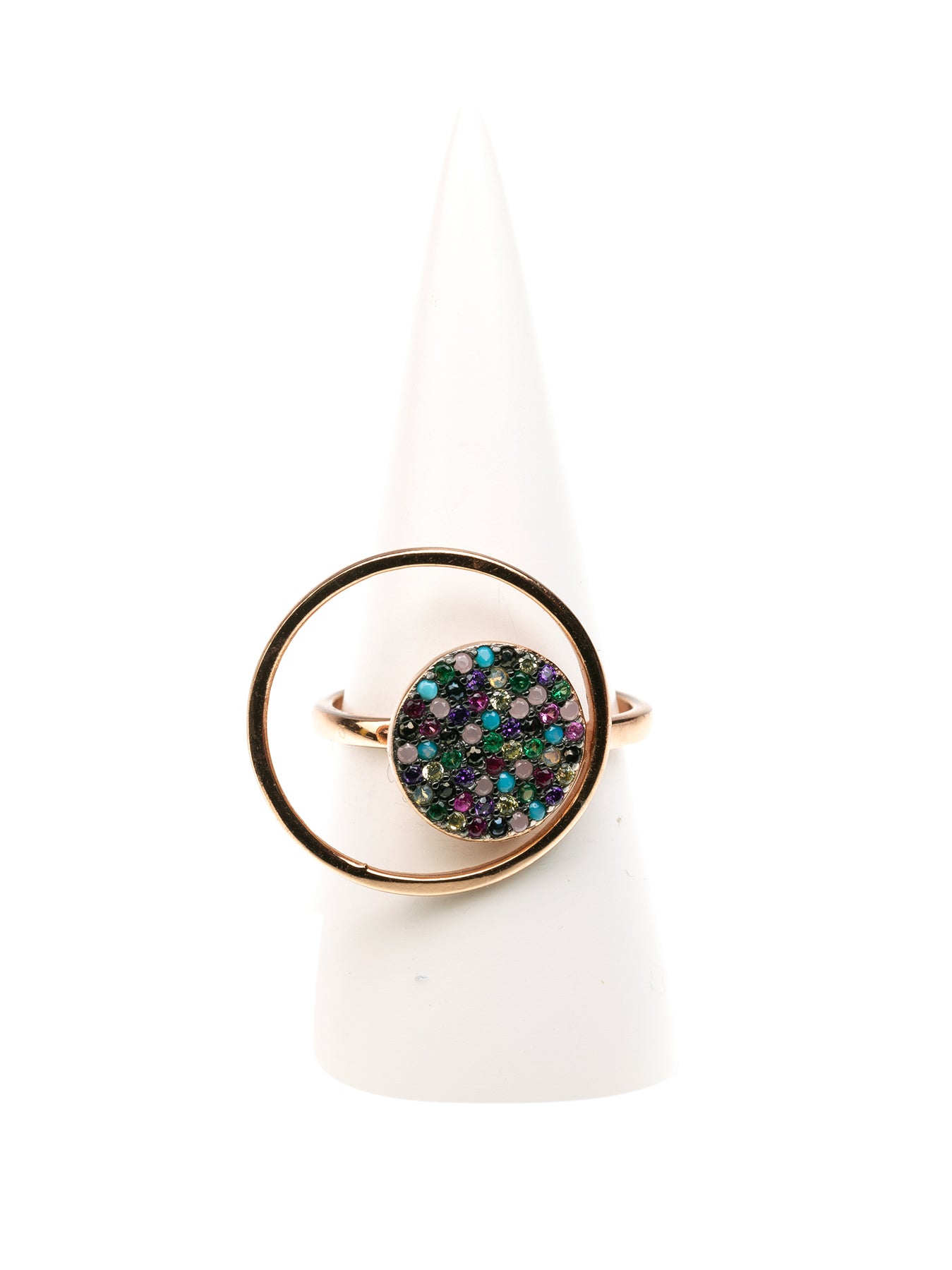 GERALDINE BREMER WEILL - MANALI DESIGN - BAGUES - NON AJUSTABLES - CELESTE - STRASS SWAROVSKI - PLAQUÉE OR ROSE - MULTICOLORE