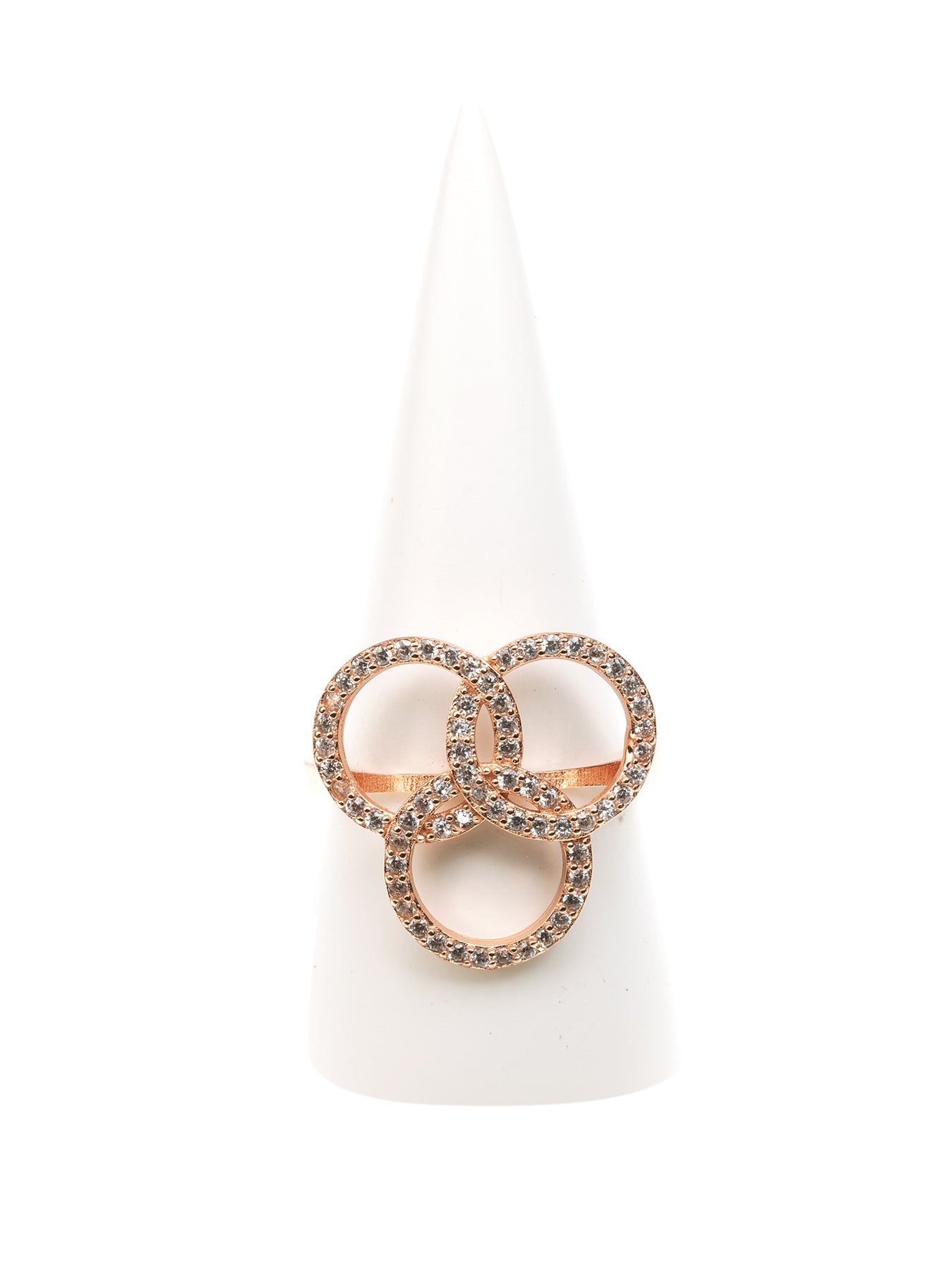 Geraldine Bremer Weill - MANALI DESIGN - BAGUES - NON AJUSTABLES - CERCLES ENCHEVETRES - STRASS SWAROVSKI - PLAQUEE OR ROSE - PRIELLE