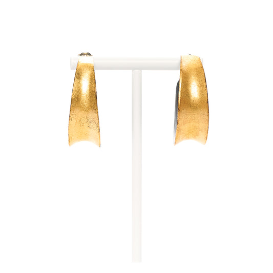 BOUCLES D'OREILLES-PERCÉES-CRÉOLES-BOIS D'ÉBÈNE-FEUILLE D'OR-NOIR-OR-DOMITILLE