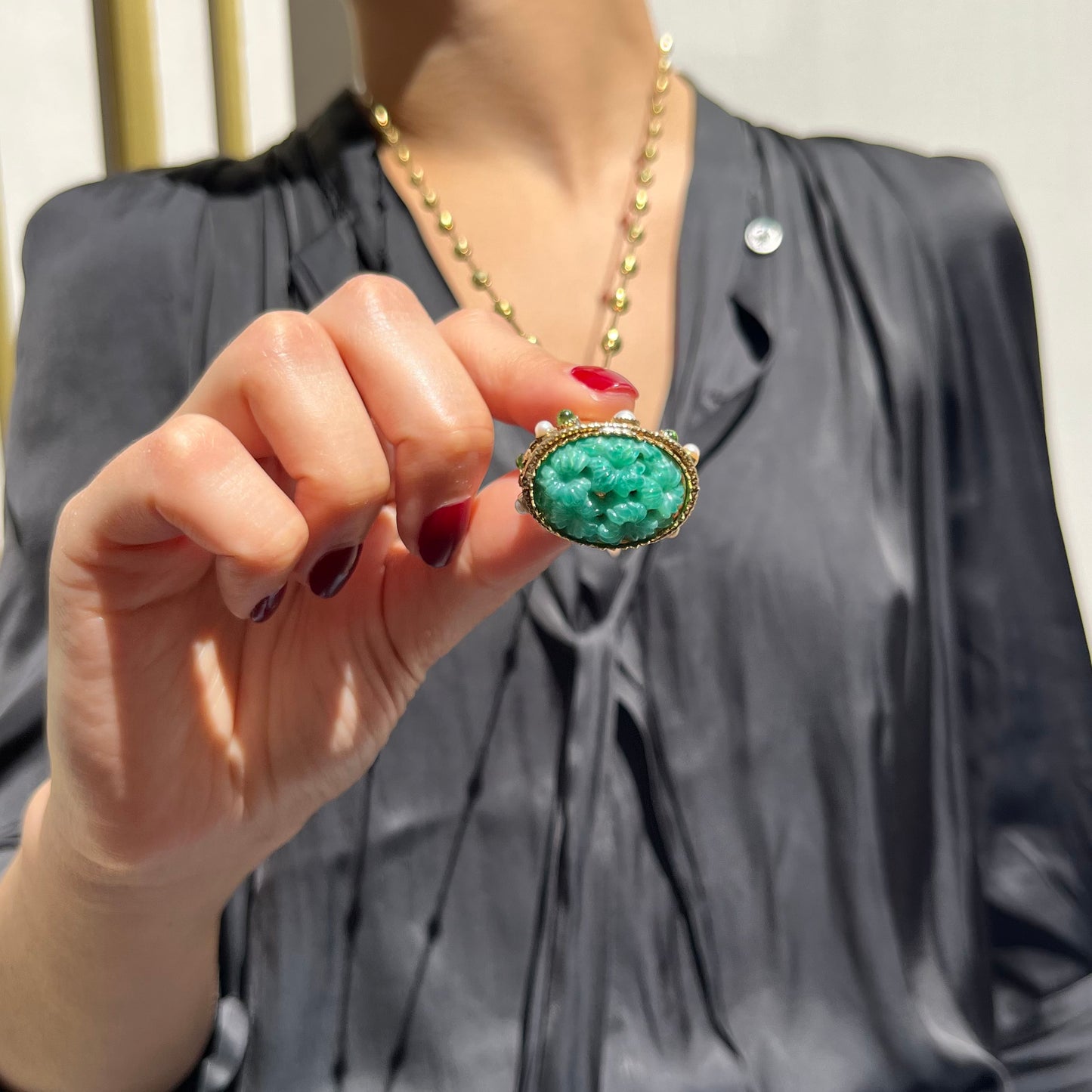 MANALI DESIGN-GERALDINE BREMER WEILL-COLLIER-SAUTOIRS-LAITON-RÉSINE-PLAQUÉ OR-TURQUOISE-VIOLENE