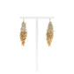 MANALI DESIGN-GERALDINE BREMER WEILL-BOUCLE D’OREILLE-PERCÉES-PENDANTES-RUCHES-BLANC&OR-LAITON TISSÉ-PLAQUÉ OR&ARGENT-TIGE HYPOALLERGÉNIQUE-MIROSLAWA