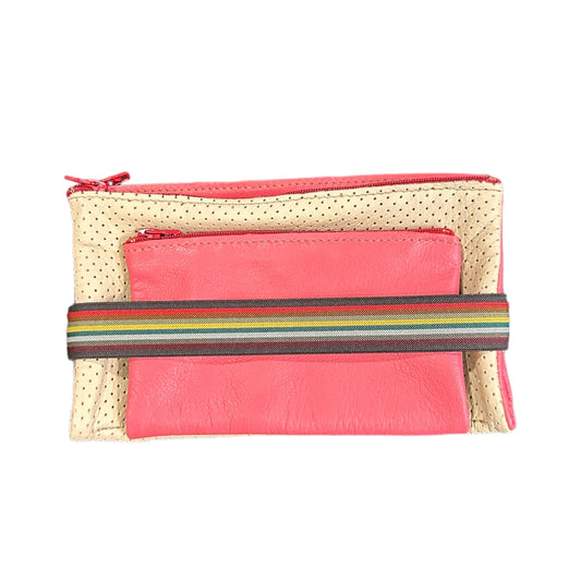 MANALI DESIGN-GERALDINE BREMER WEILL-POCHETTES-100% CUIR-ROSE-BEIGE-BIRETTA